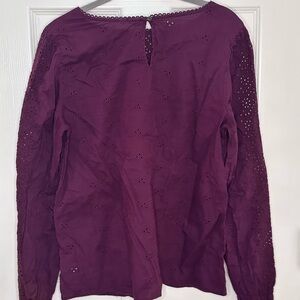 GAP Purple Women's Eyelet Blouse